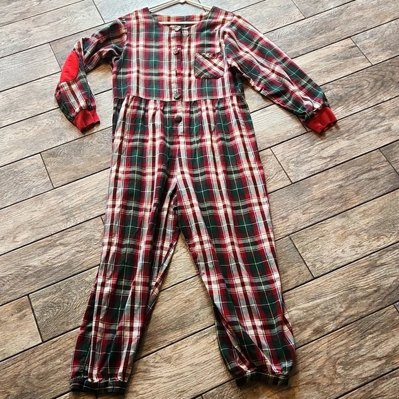 Ashley Taylor Vintage 90s Christmas Photos Country Red and Green Plaid PJs Sz L - Picture 8 of 9